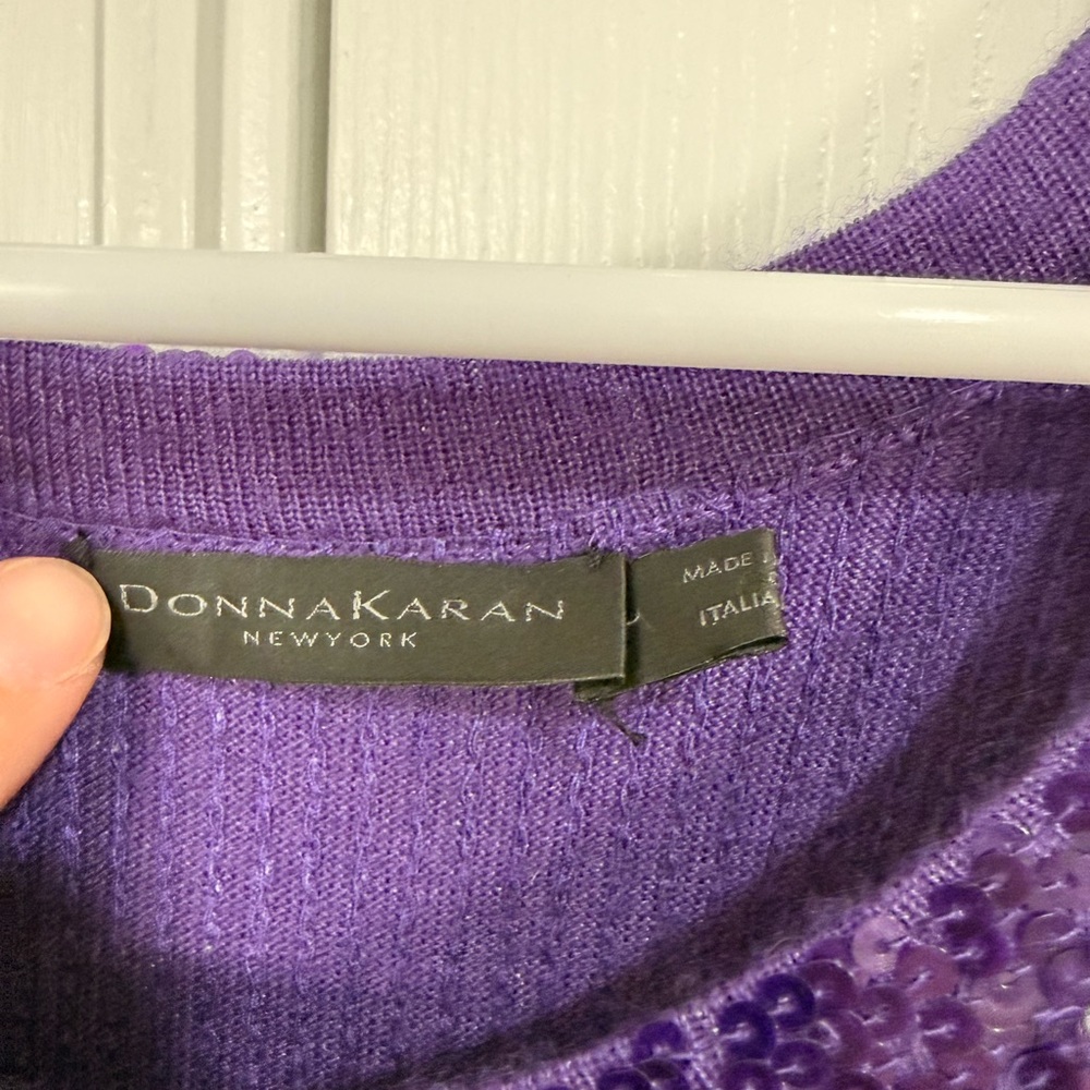 Donna Karan Cashmere/silk Sequin Vibrant Purple Dress - Picture 2 of 5